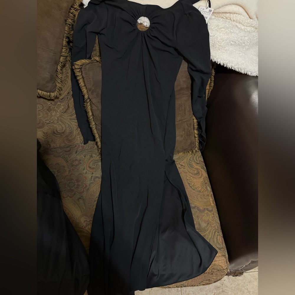 Zara Black and Patterned maxi dress